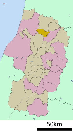 موقعیت ساکه‌گاوا، یاماگاتا در نقشه