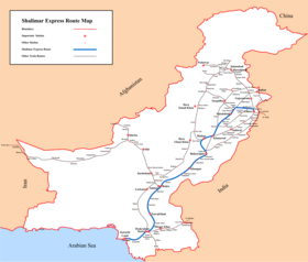 Shalimar Express route map