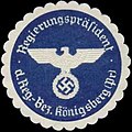 Siegelmarke des Regierungspräsidenten mit dem Reichsadler der NS-Zeit. Dieses sogenannte „Kleine Reichssiegel“ wurde für alle Staatsbehörden zum 1. April 1937 eingeführt.