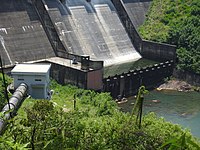 Water from the dam is diverted