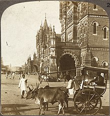 A 1903 photo of the Victoria Terminus, Bombay which was completed in 1888. Victoriaterminus1903 (cropped).JPG