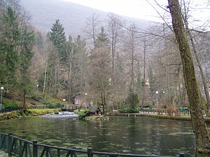 Una vista invernale del parco.