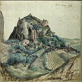 Albrecht Dürer, Vue du val d'Arco dans le Tyrol méridional (1495).