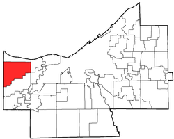 Location of Westlake in Cuyahoga County