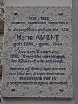 Hans Ament – Gedenktafel