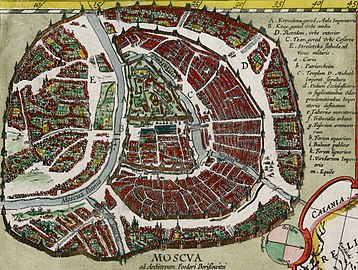 Голландская карта Москвы. Середина 17 века