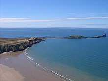 Cliffs and Worm's Head at Rhossili Worm's Head (Rhossili).jpg