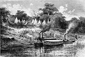 Relief expedition troops landing at Yambuya