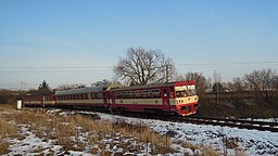 Osobní vlak v úseku Valašské Meziříčí – Branky na Moravě