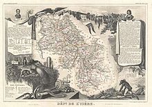Carte du Département de l'Isère en 1852