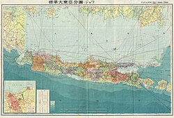World War map of Java, 1943