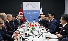 Erdogan meeting with Japanese Prime Minister Shinzo Abe (2018) 20181201summit04.jpg