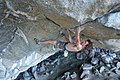 Adam Ondra avant le bac final, après le troisième crux, juillet 2017.