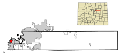 Location in Arapahoe County and the state of کلرادو