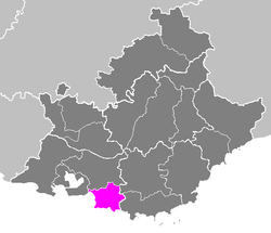 Location of Marseille in Bouches-du-Rhône