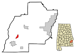 Location in Quận Barbour, Alabama