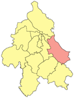 Location of Grocka within the city of Belgrade