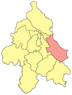Locatie van de gemeente Grocka in Belgrado