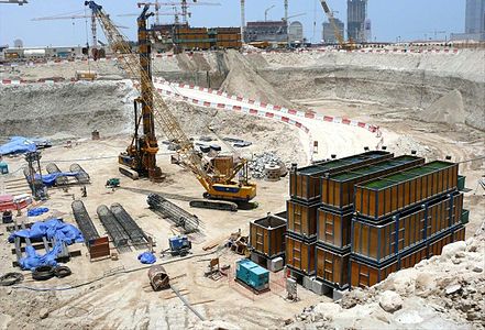 Piling works in progress, 13 June 2008