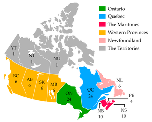 Map of Canadian Senate Divisions