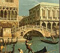 Canaletto, Riva degli Schiavoni dal bacino di San Marco, 1740, particolare con il Ponte della Paglia