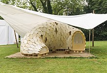 MY-CO SPACE (2018), a building prototype using the mycelium of Fomes fomentarius