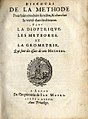 0. Voorpagina van Discours de la Méthode uit 1637.