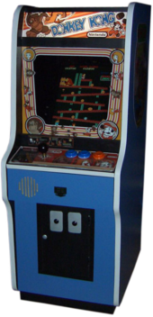 Donkey Kong was one of the video games that helped to popularize computer graphics to a mass audience in the 1980s. Donkey Kong arcade.png