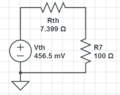 The thevenin equivalent with the R7 load in place