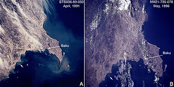 Підвищення рівня Каспійського моря, 1991-1996 роки