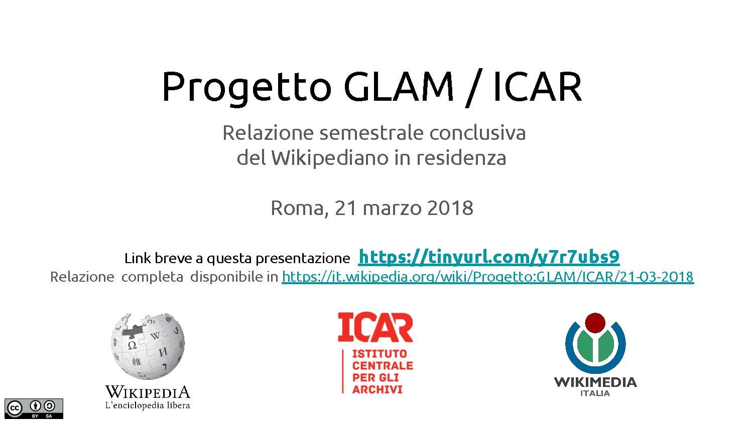 Presentazione utilizzata nel corso dell'evento Archivi su Wikipedia, Roma 21 marzo 2018