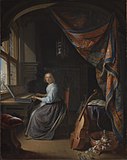 Femme jouant du clavicorde, Gérard Dou, vers 1665