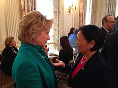 Hillary Clinton and Mazie Hirono