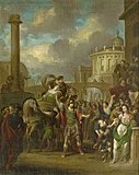 Приговорённую Вергинию проводят по улицам Рима. Ок. 1799. Холст, масло. Государственная галерея, Байройт
