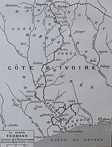 Itinéraire Mission Thomann 1902, de Sassandra à Séguéla, Côte d'Ivoire (in Journal des voyages No 340)