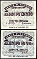 10 Pfennig Notgeldschein von Jüterbog (1921)