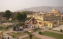 Sawai Jai Singh (1688-1743 CE) initiated the construction of several observatories. Shown here is the Jantar Mantar (Jaipur) observatory. Jantar Mantar at Jaipur.jpg