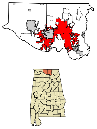 Localização nos condados de Limestone e Madison