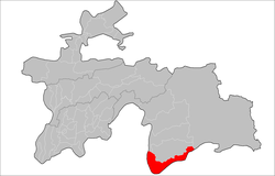 Location of Ishkoshim District in Tajikistan