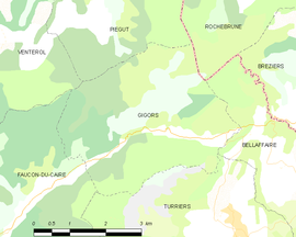 Mapa obce Gigors