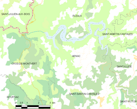 Mapa obce Arnac