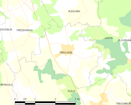 Mapa obce Tréguidel