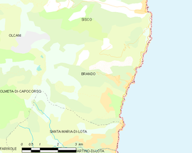 Mapa obce Brando