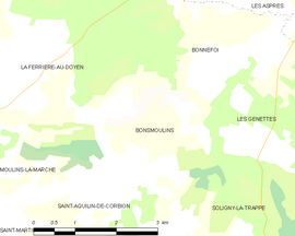 Mapa obce Bonsmoulins