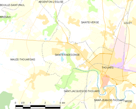 Mapa obce Sainte-Radegonde