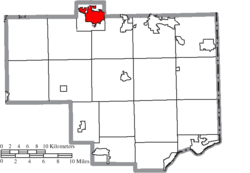 Location of Salem in Columbiana County