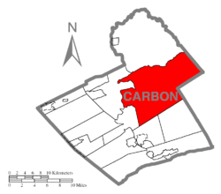 Location of Penn Forest Township in Carbon County, Pennsylvania