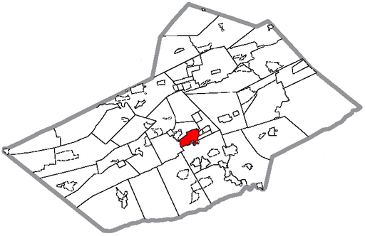 Location of Pottsville in Schuylkill County, Pennsylvania.