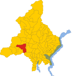 Elhelyezkedése Verbano-Cusio-Ossola megye térképén