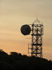 A microwave telecommunications tower on Wrights Hill in Wellington, New Zealand
